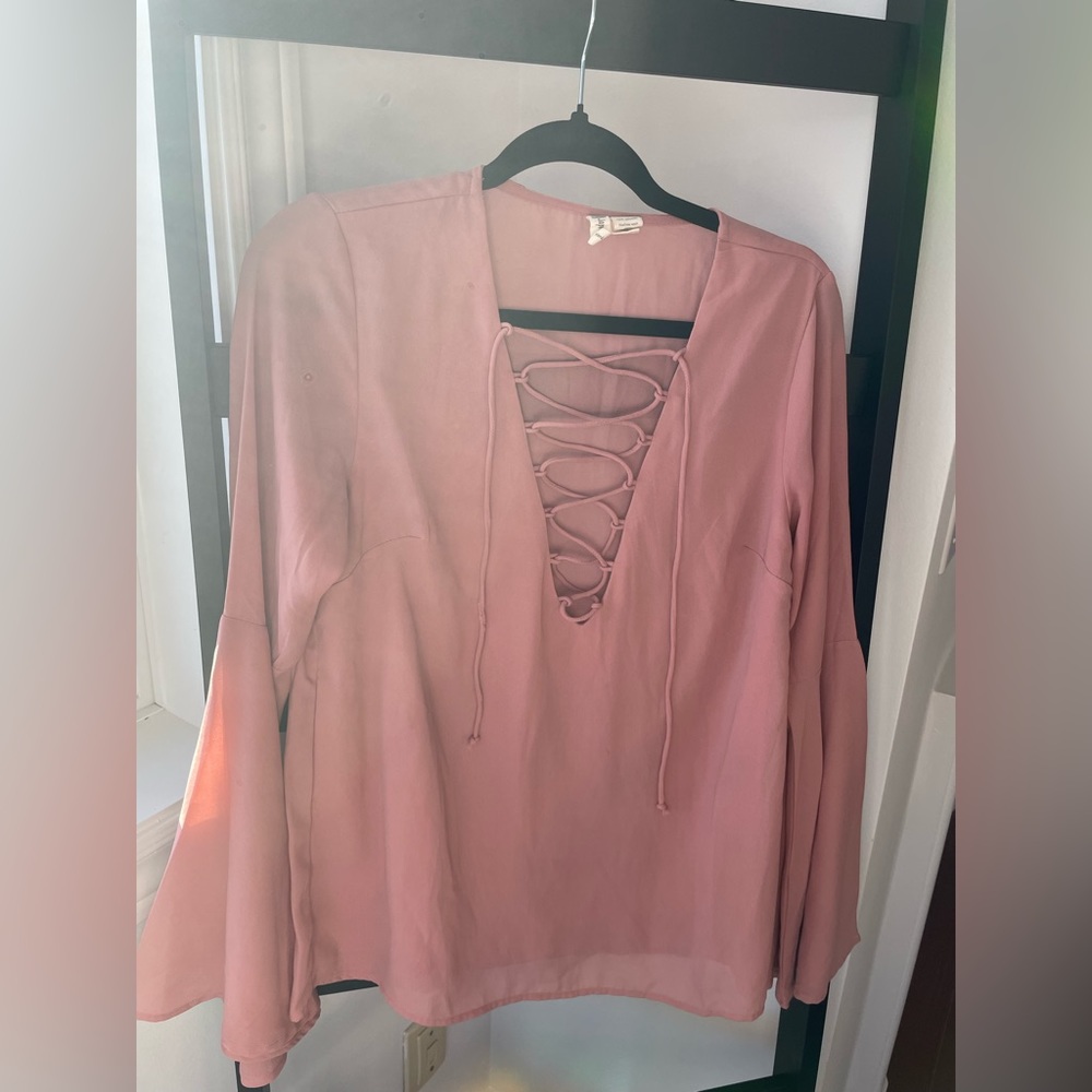 Japna bell sleeved pink shirt